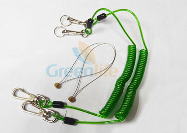 Acolladores verdes de la seguridad de la herramienta, cordón en espiral plástico del acollador para el andamio