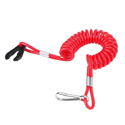 Cordón en espiral extensible del poliuretano de Jet Ski Lanyard Tether Red Spiral String