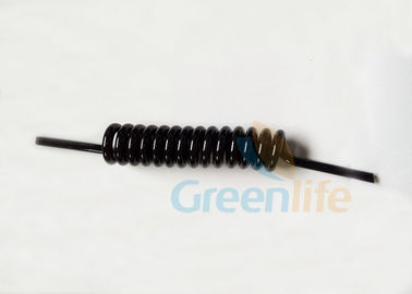 cable en espiral de encargo del negro del cordón de los 7MM resistente para el correo del sorbo de la liberación rápida