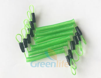 verde transparente de alambre de acero de los 70CM de la primavera del espiral del cable largo de la bobina con los lazos dobles del cordón